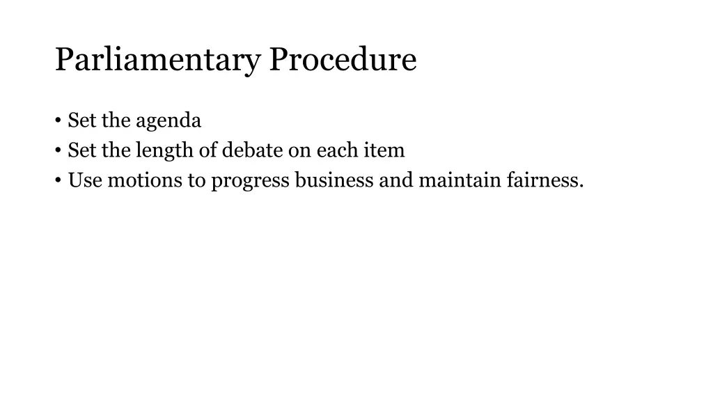 parliamentary procedure