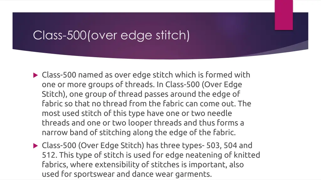 class 500 over edge stitch