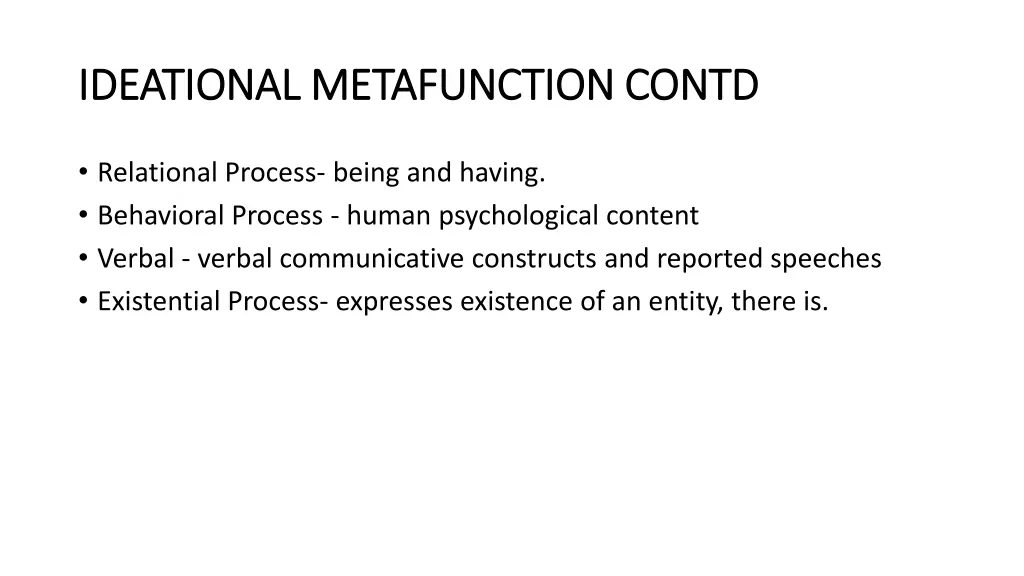 ideational metafunction contd ideational 2