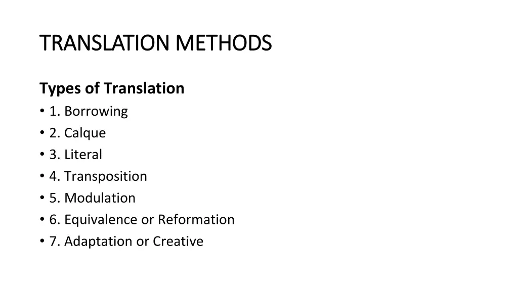 translation methods translation methods