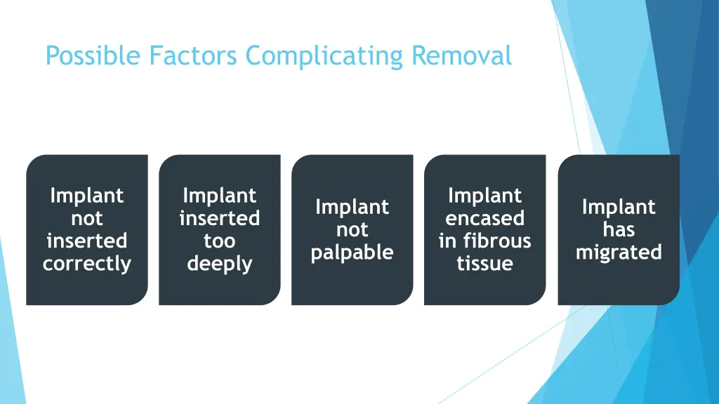 possible factors complicating removal