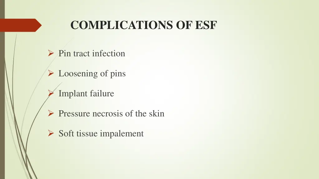 complications of esf