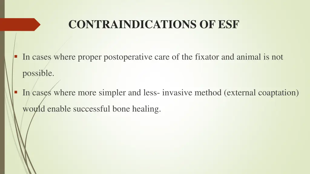 contraindications of esf