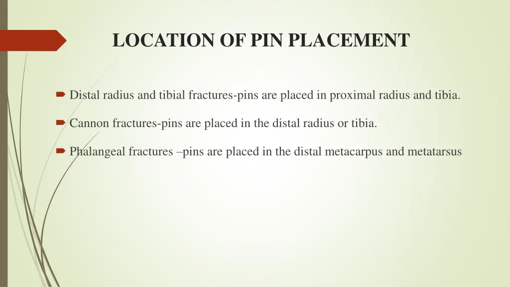 location of pin placement