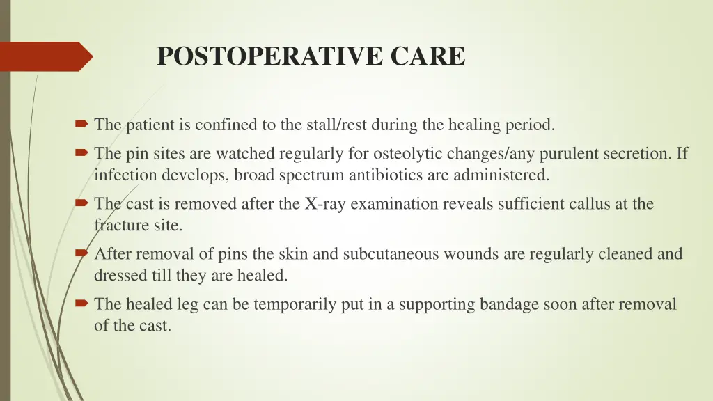 postoperative care