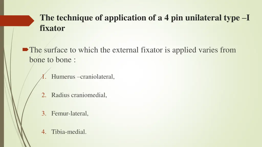 the technique of application