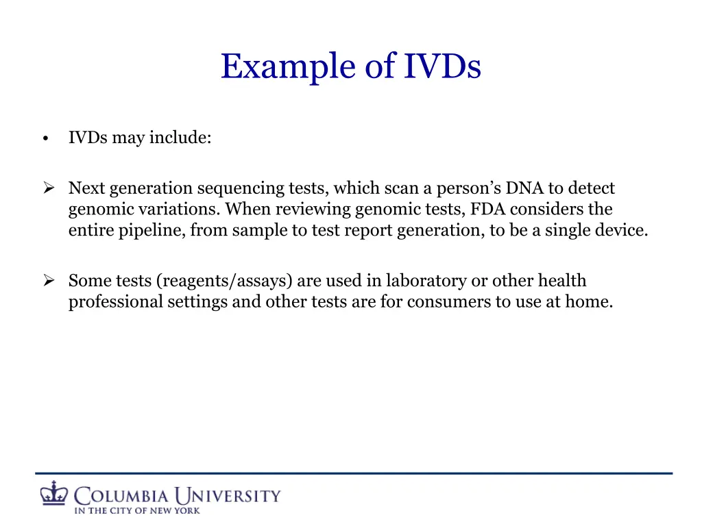 example of ivds