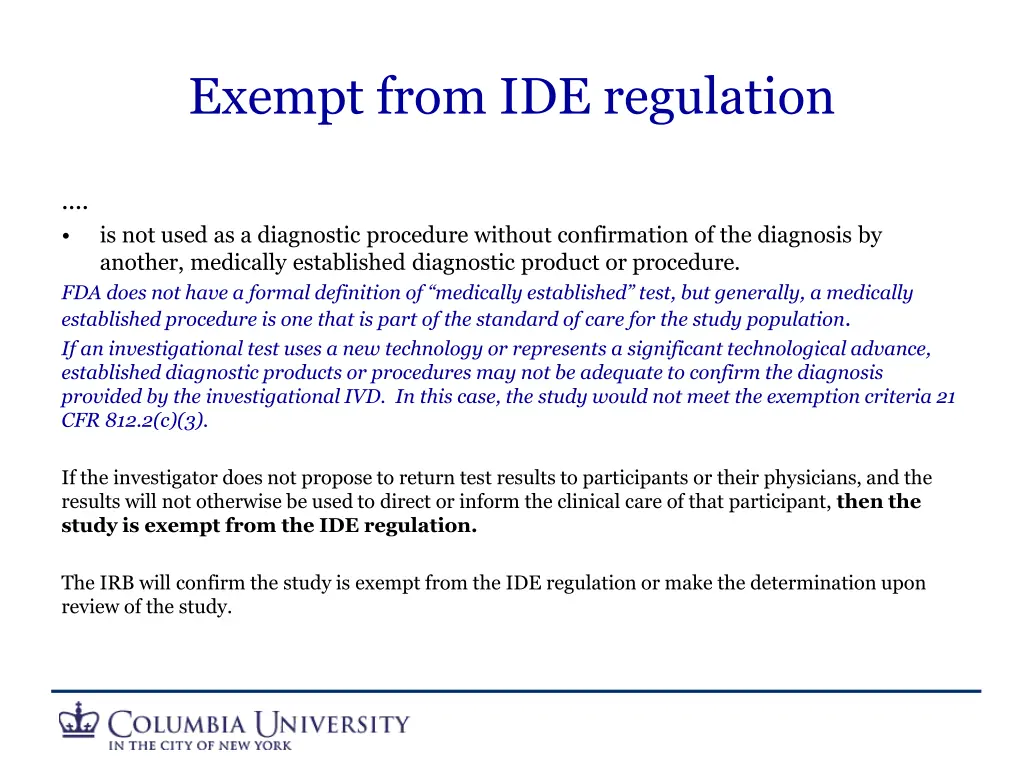 exempt from ide regulation 1