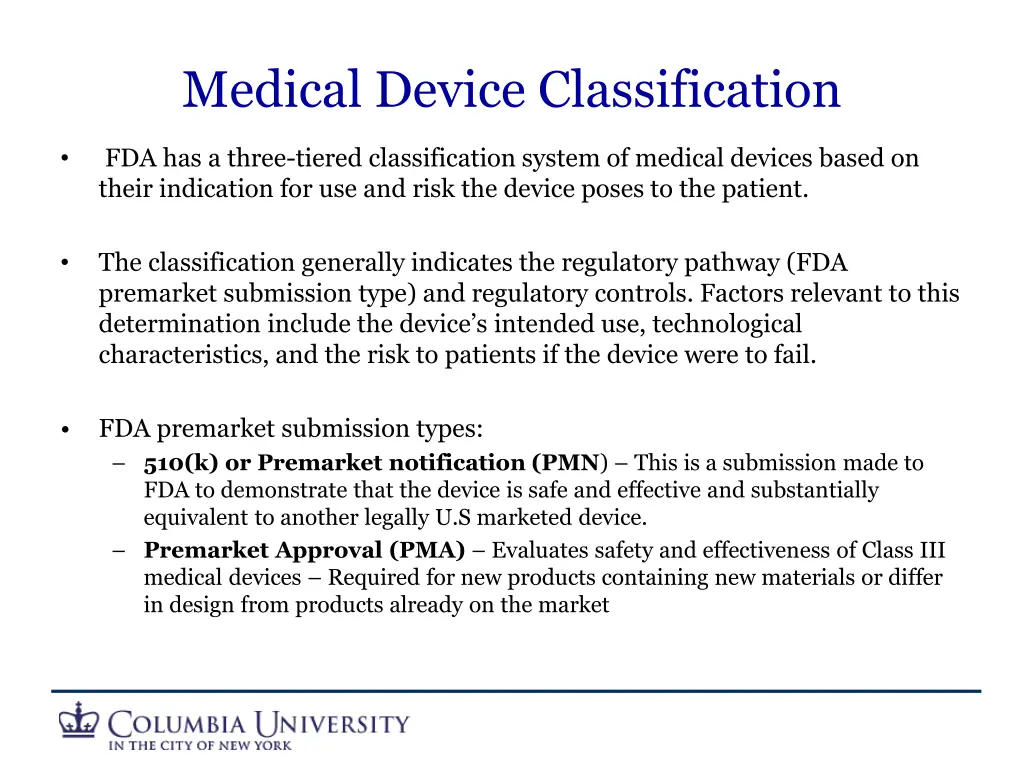 medical device classification