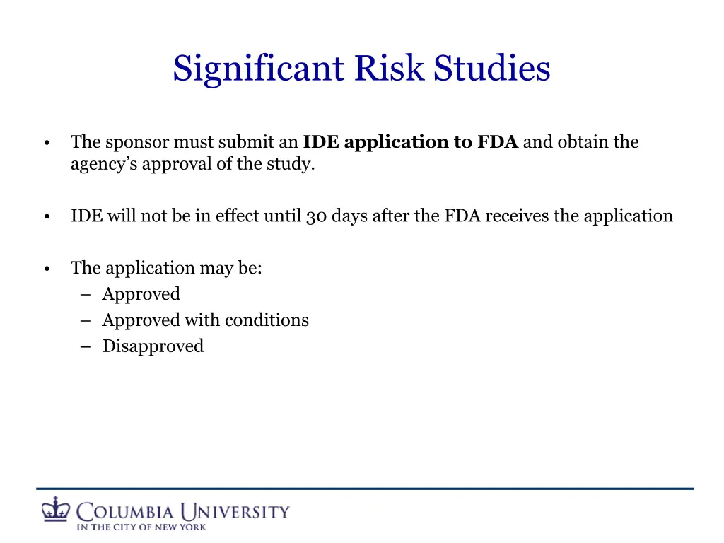 significant risk studies