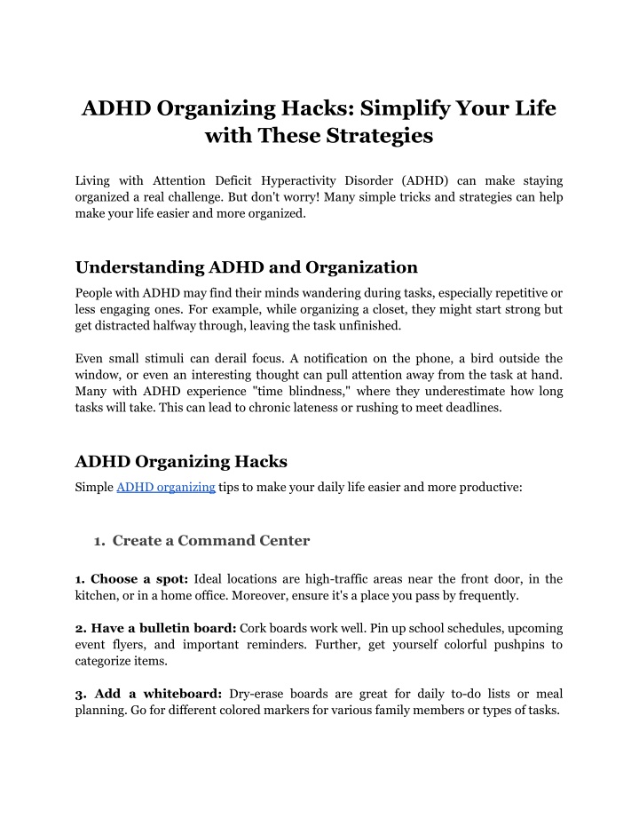 adhd organizing hacks simplify your life with