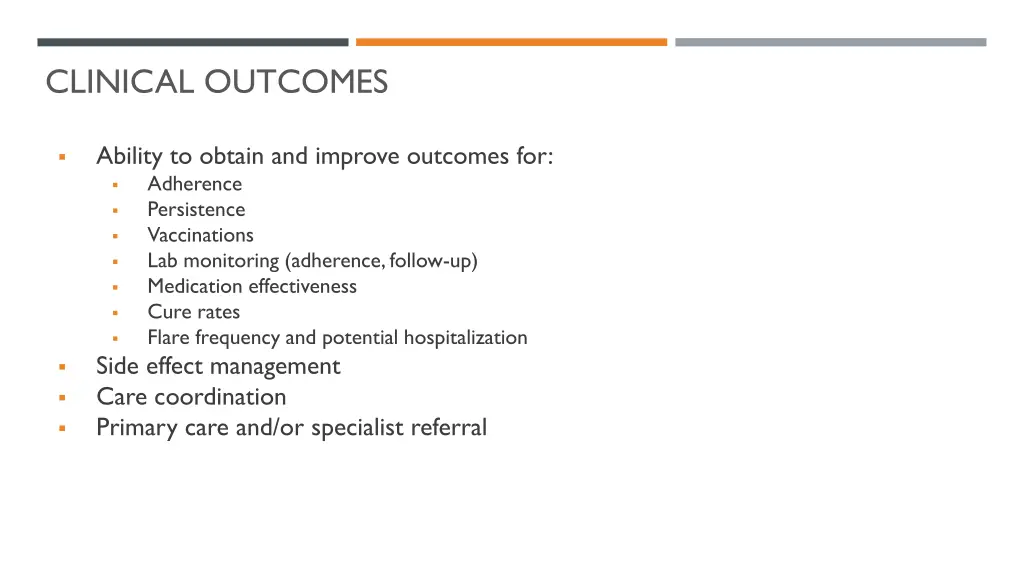 clinical outcomes