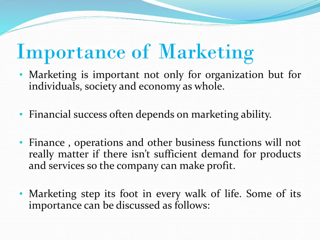 importance of marketing marketing is important