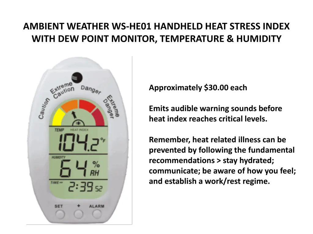 ambient weather ws he01 handheld heat stress