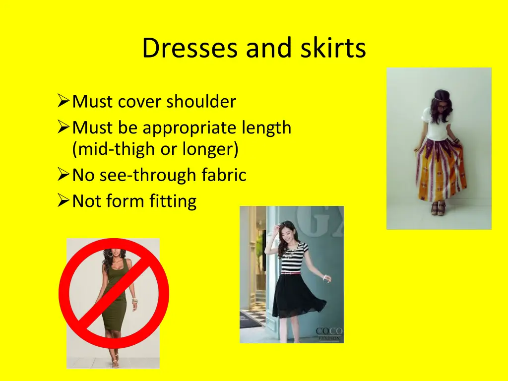 dresses and skirts