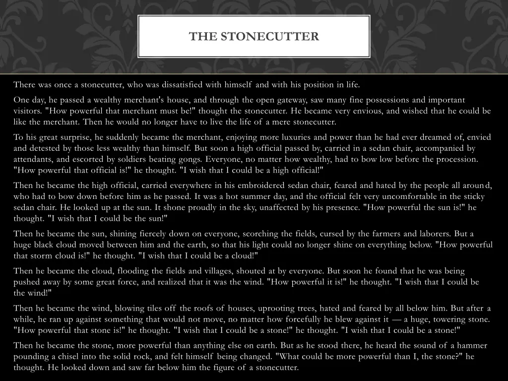 the stonecutter