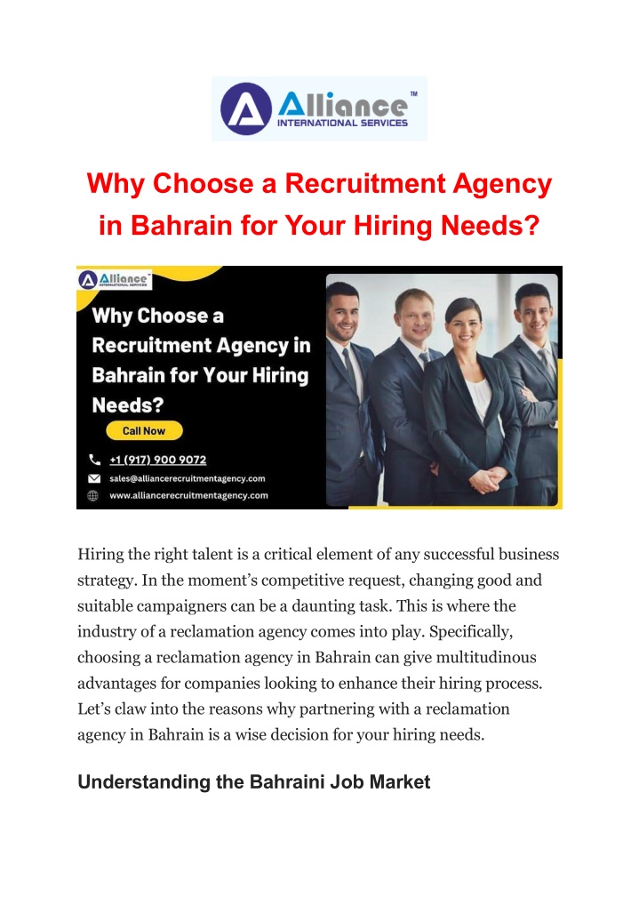 why choose a recruitment agency in bahrain