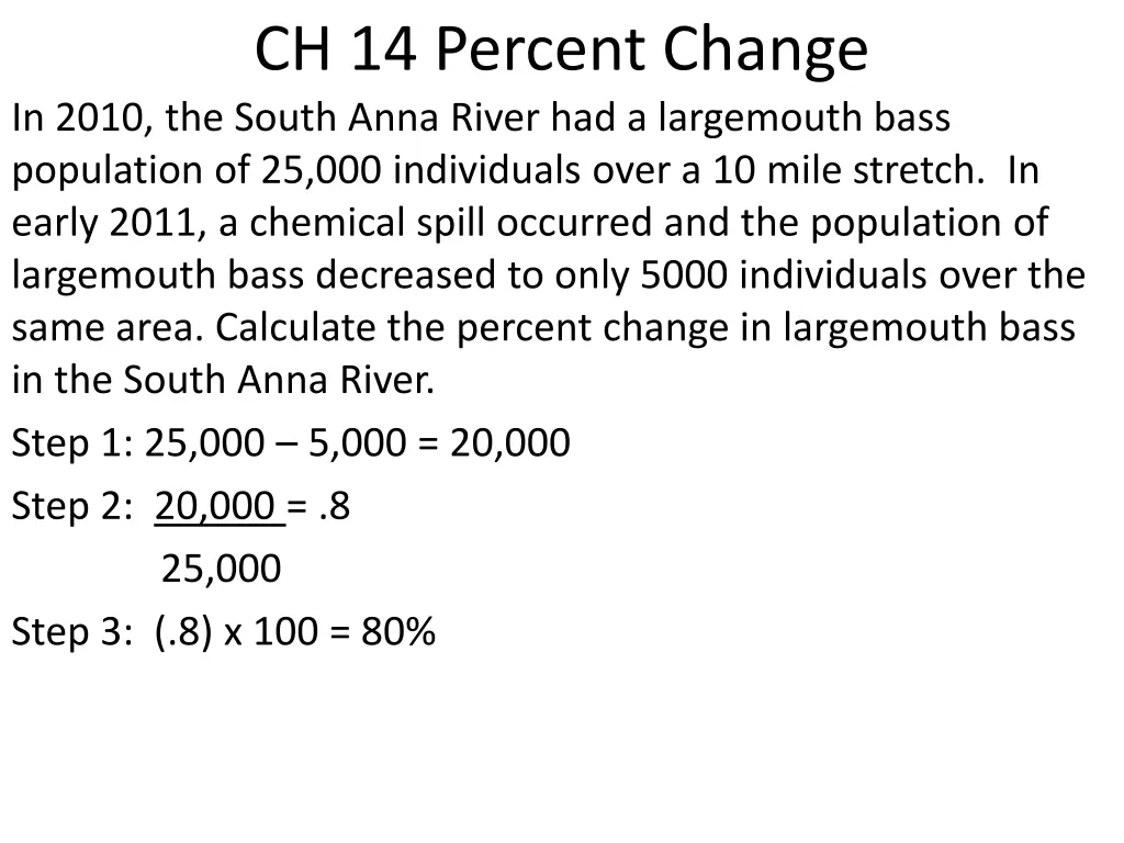 ch 14 percent change in 2010 the south anna river