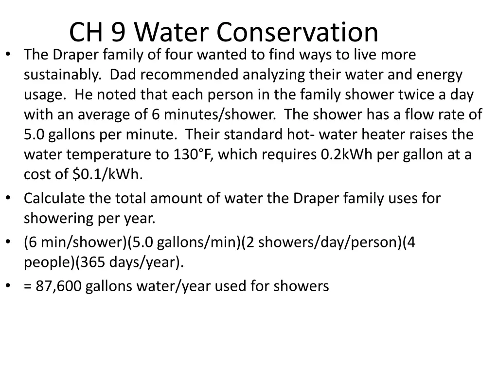 ch 9 water conservation the draper family of four