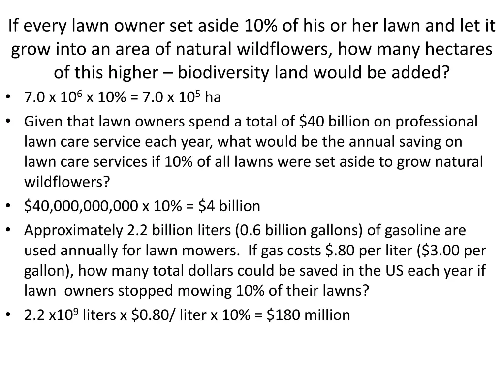 if every lawn owner set aside