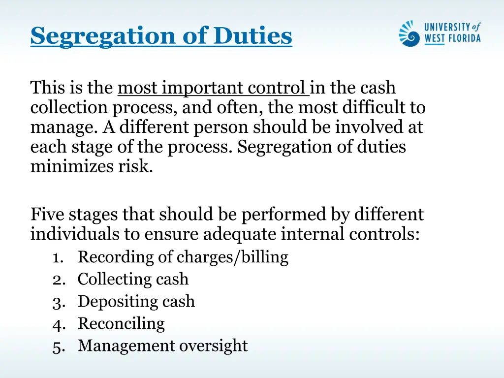 segregation of duties