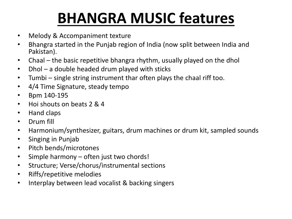 bhangra music features