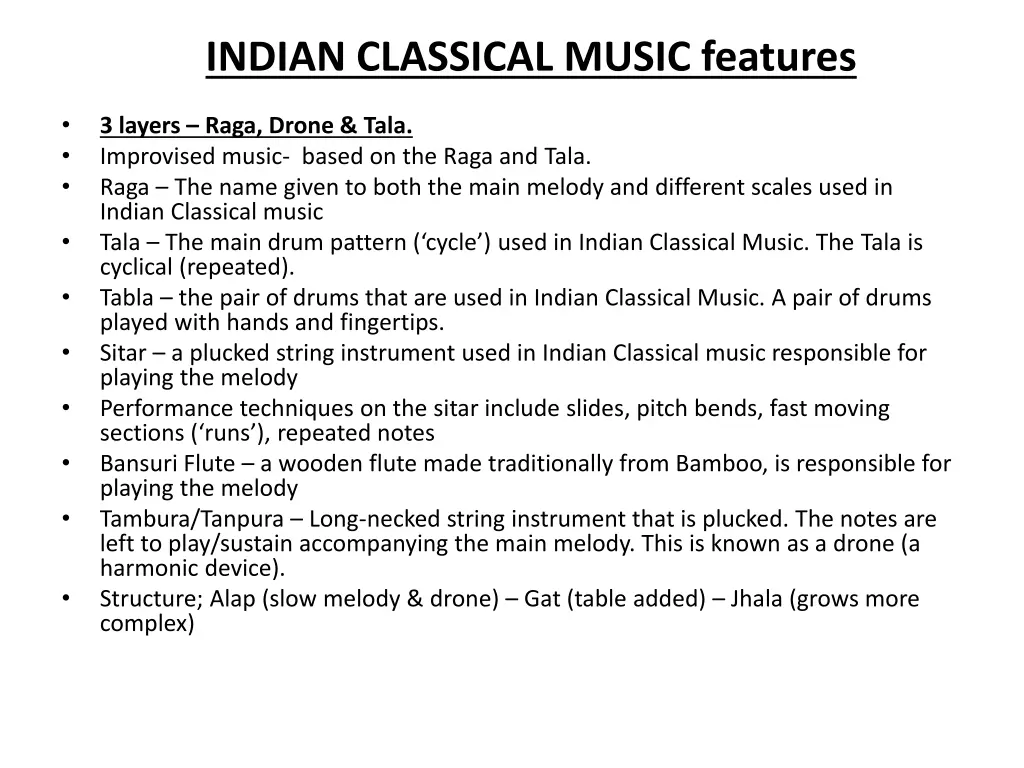 indian classical music features