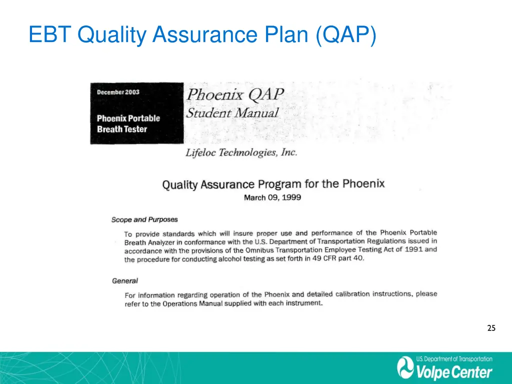 ebt quality assurance plan qap