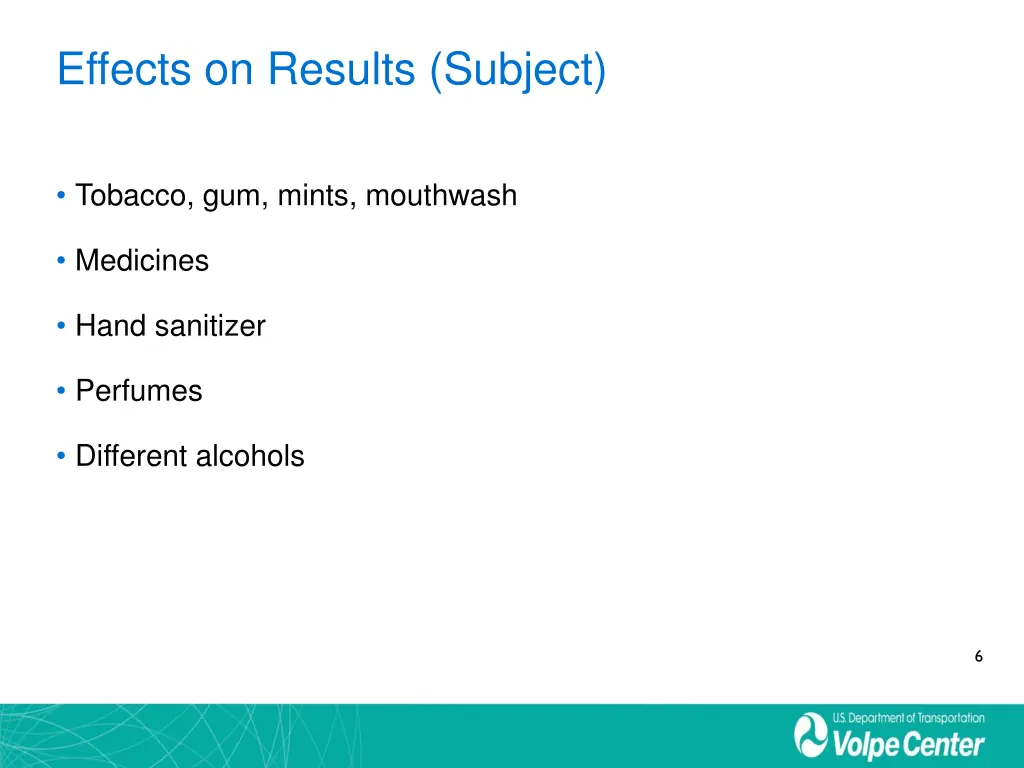 effects on results subject