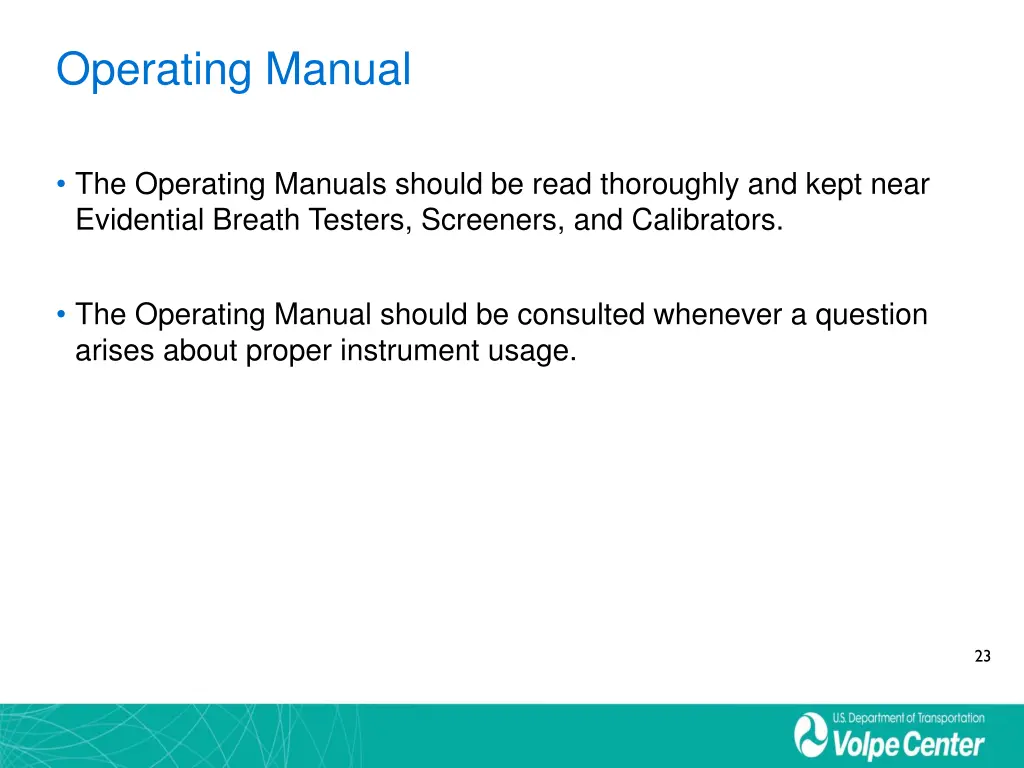 operating manual