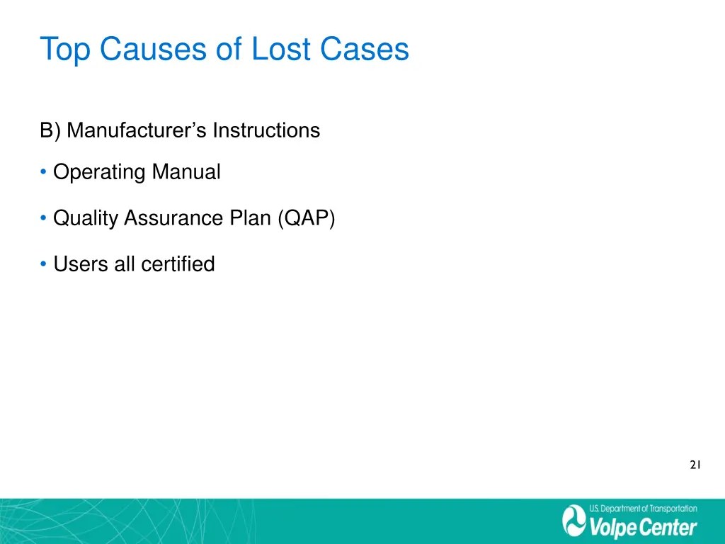 top causes of lost cases 1