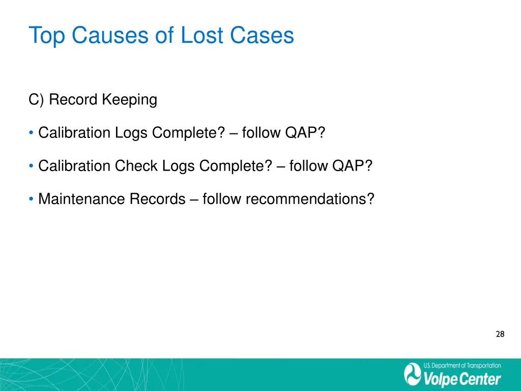 top causes of lost cases 2