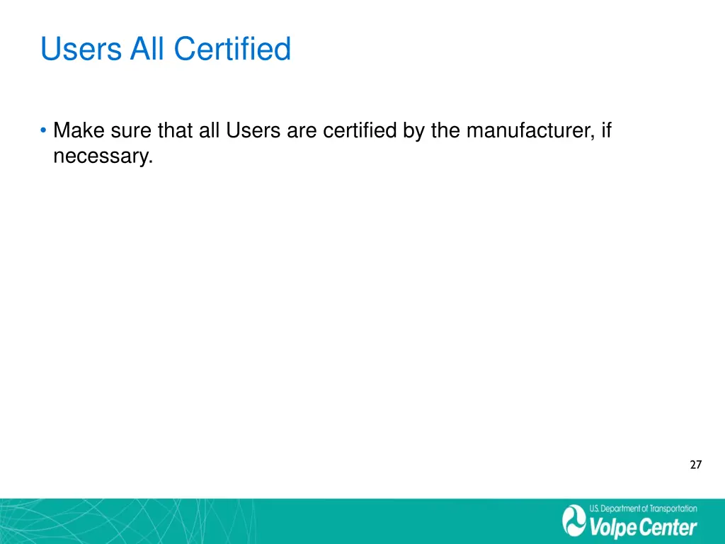 users all certified