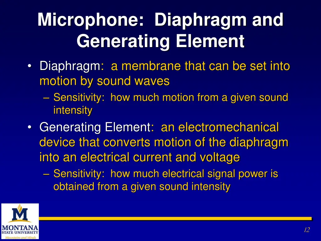 microphone diaphragm and generating element