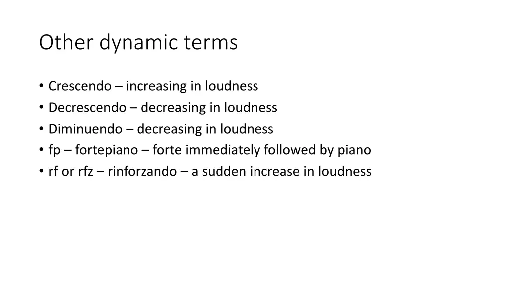 other dynamic terms