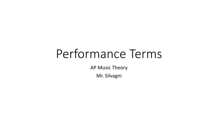 performance terms