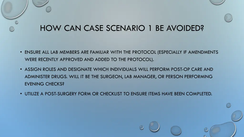 how can case scenario 1 be avoided