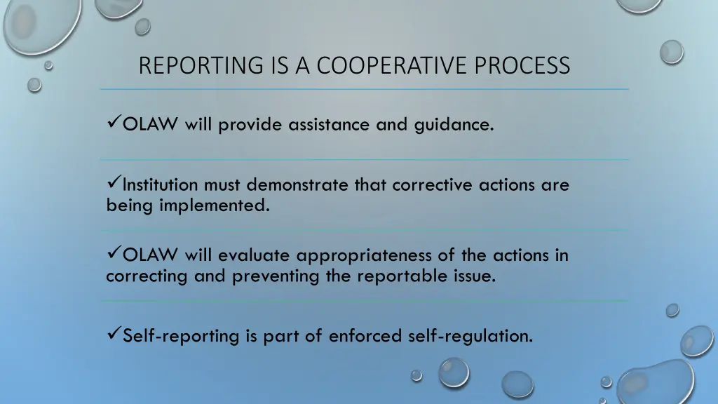 reporting is a cooperative process