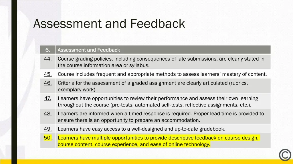 assessment and feedback