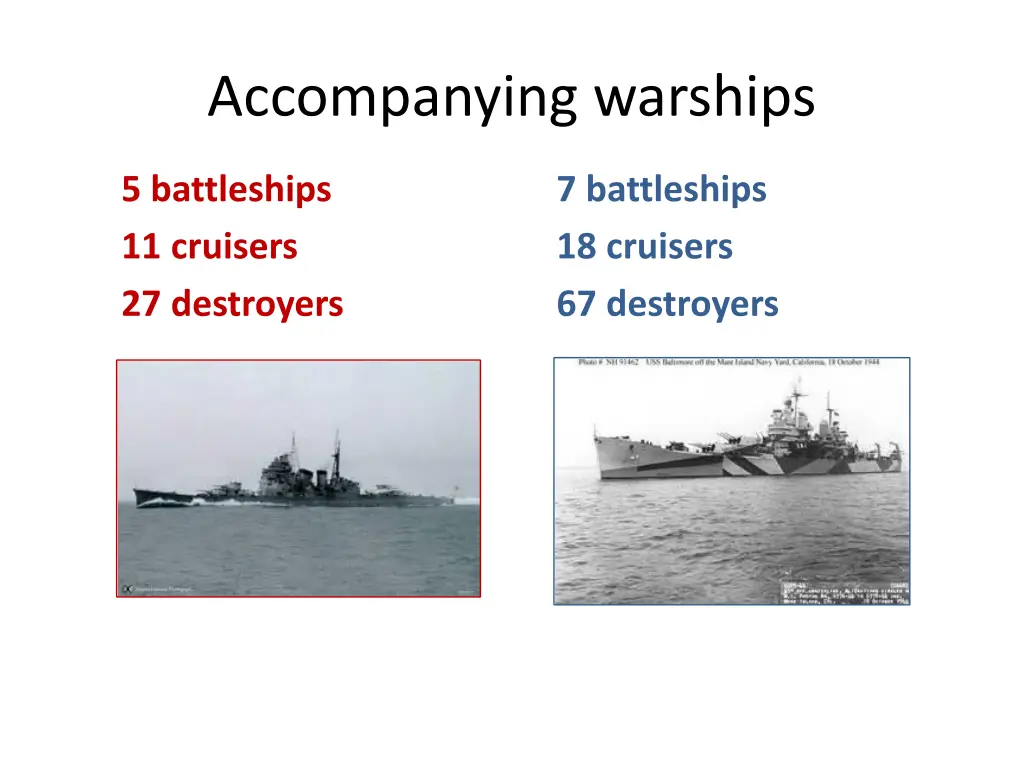 accompanying warships