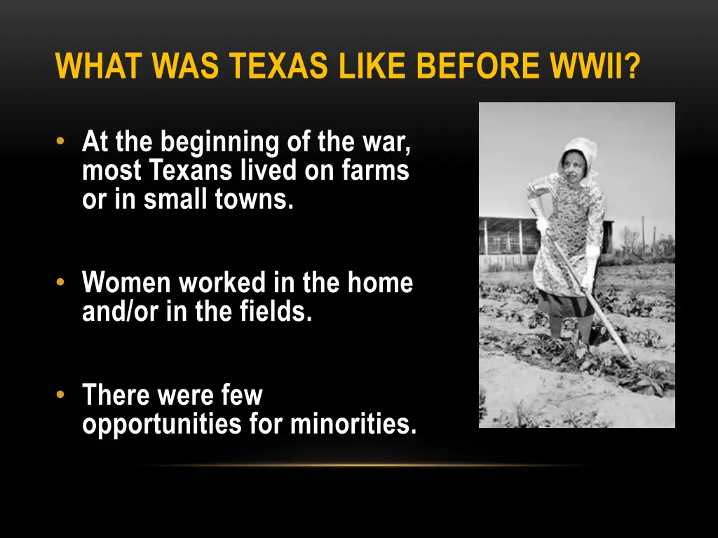 what was texas like before wwii