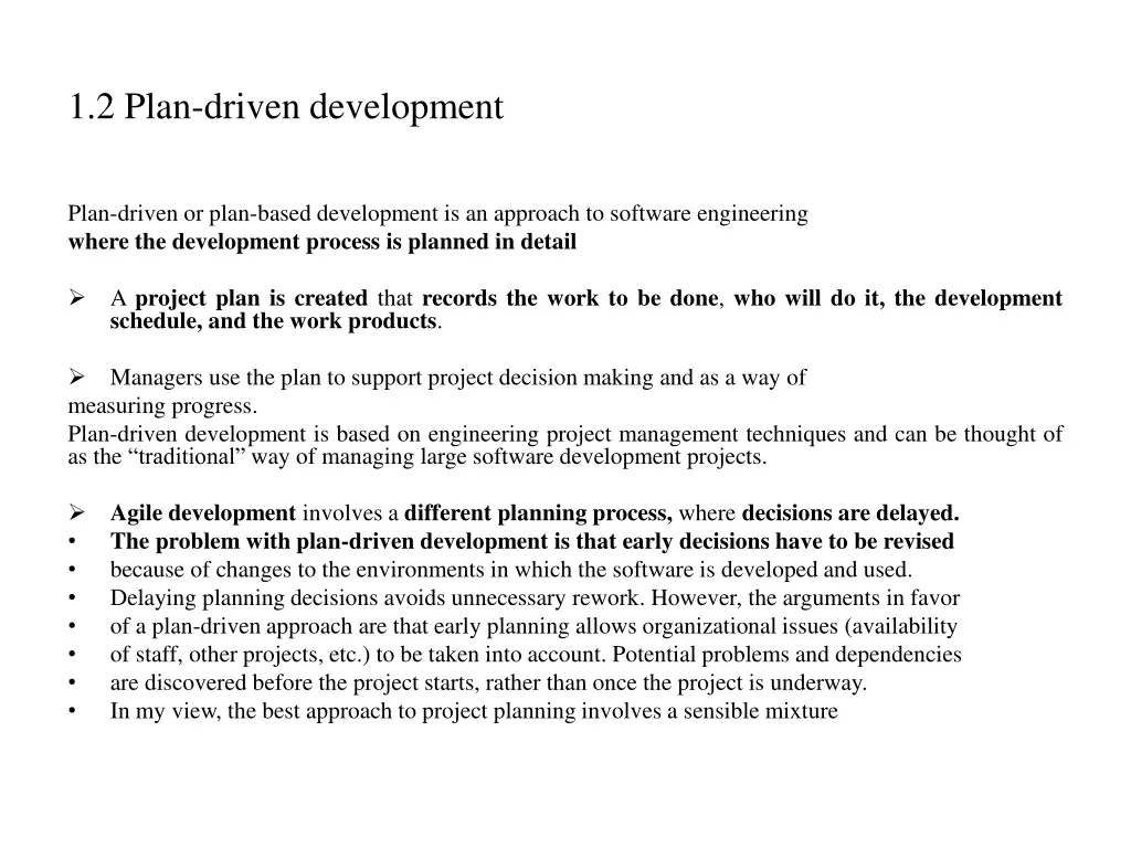 1 2 plan driven development