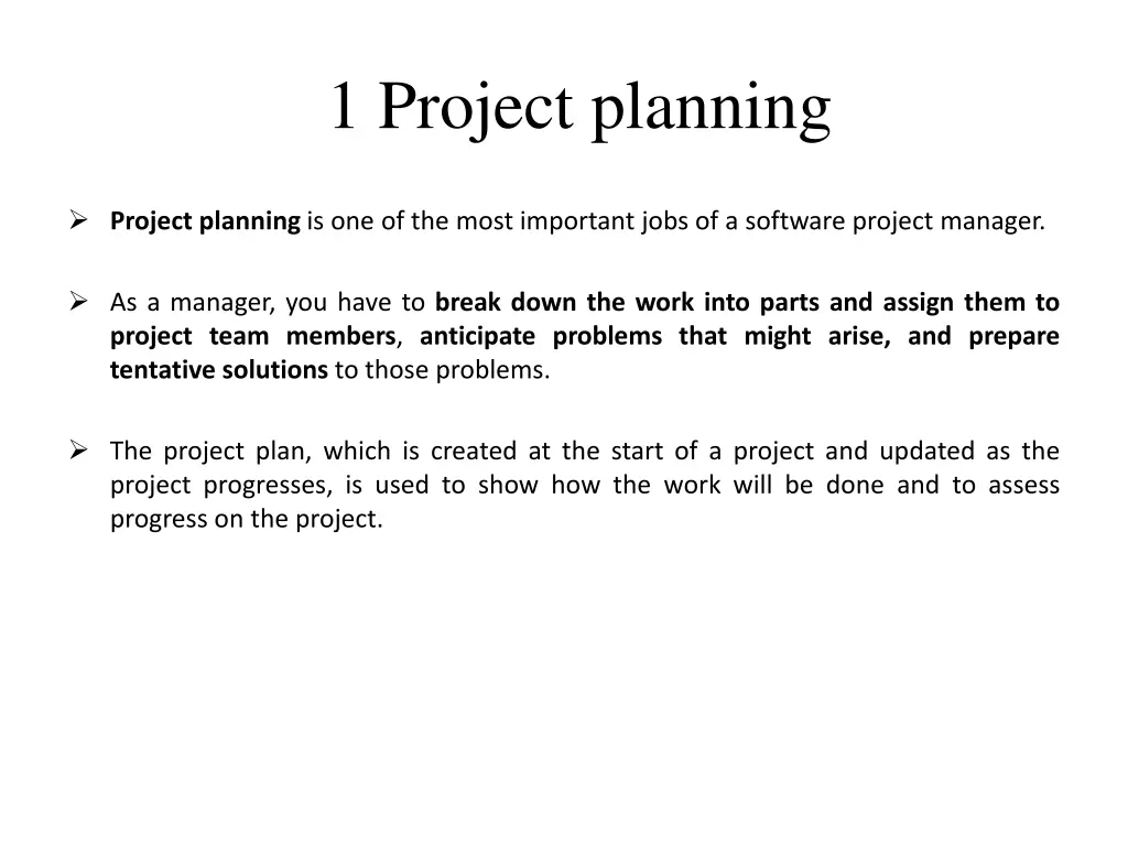 1 project planning