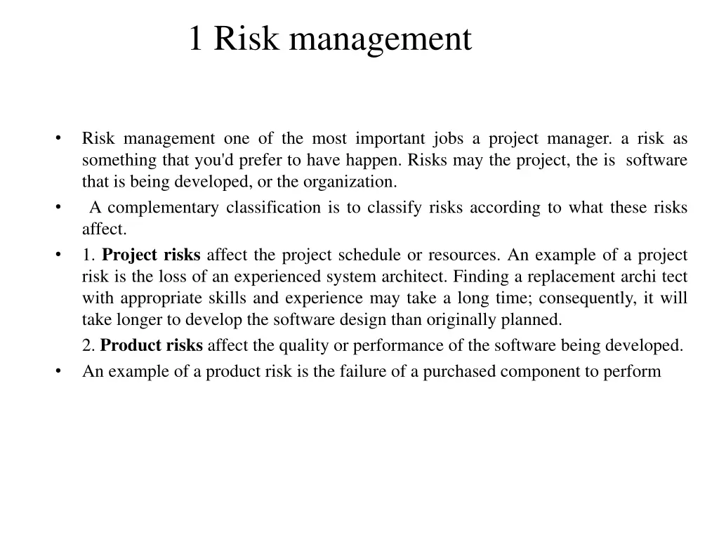 1 risk management