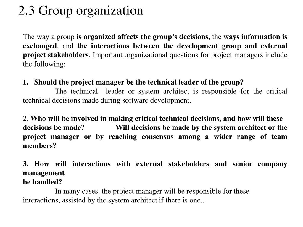 2 3 group organization