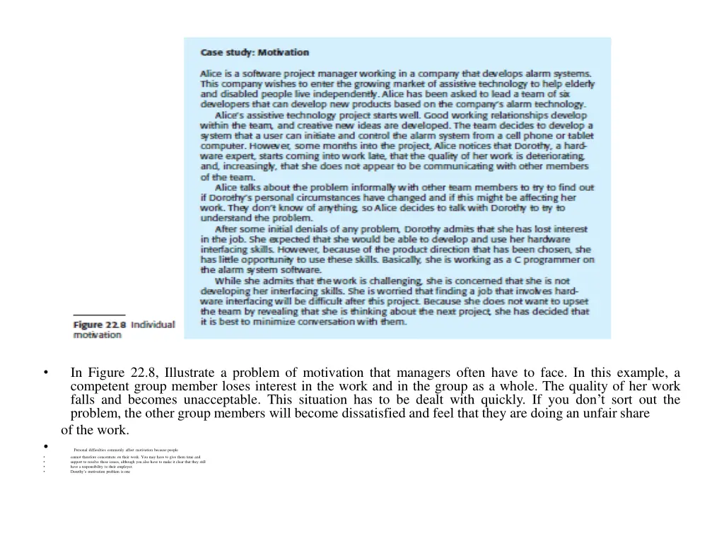 in figure 22 8 illustrate a problem of motivation