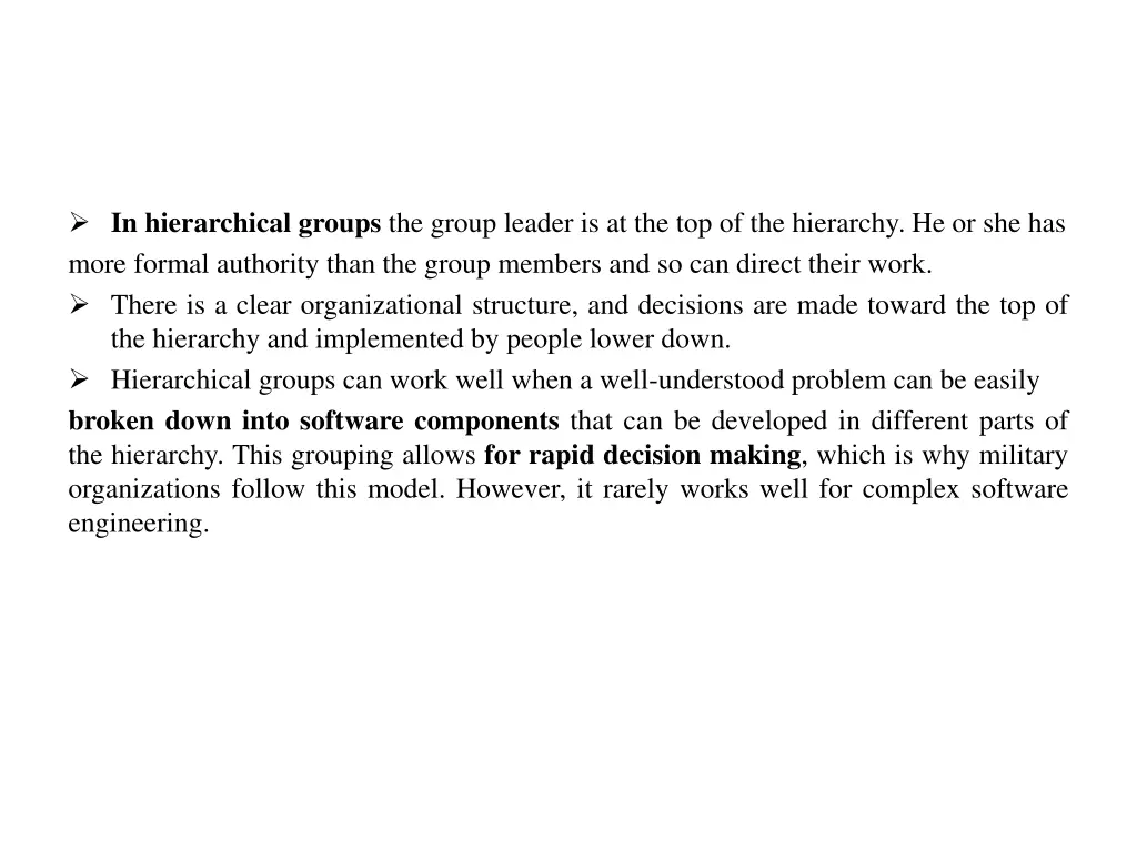 in hierarchical groups the group leader