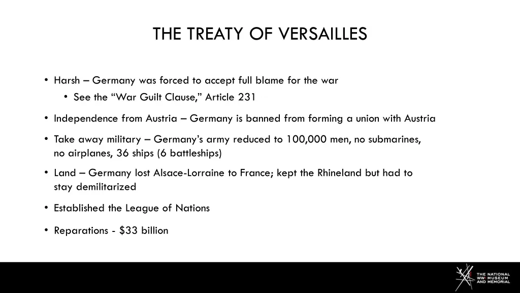 the treaty of versailles