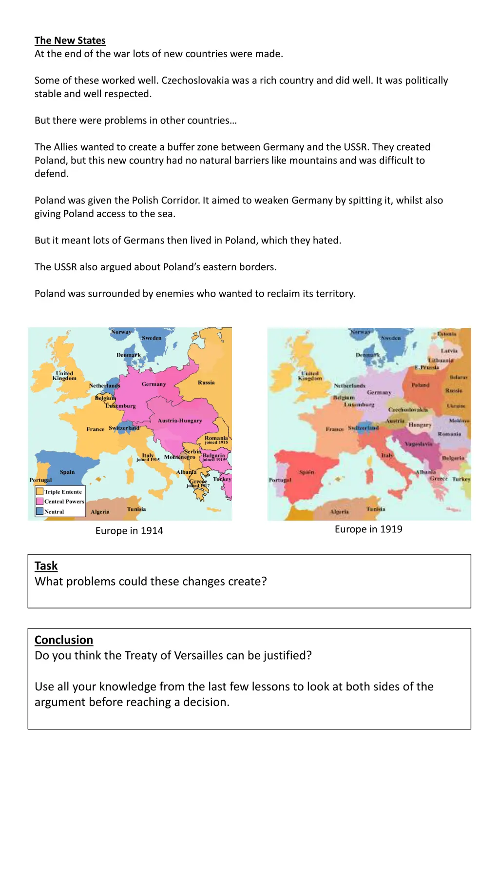 the new states at the end of the war lots