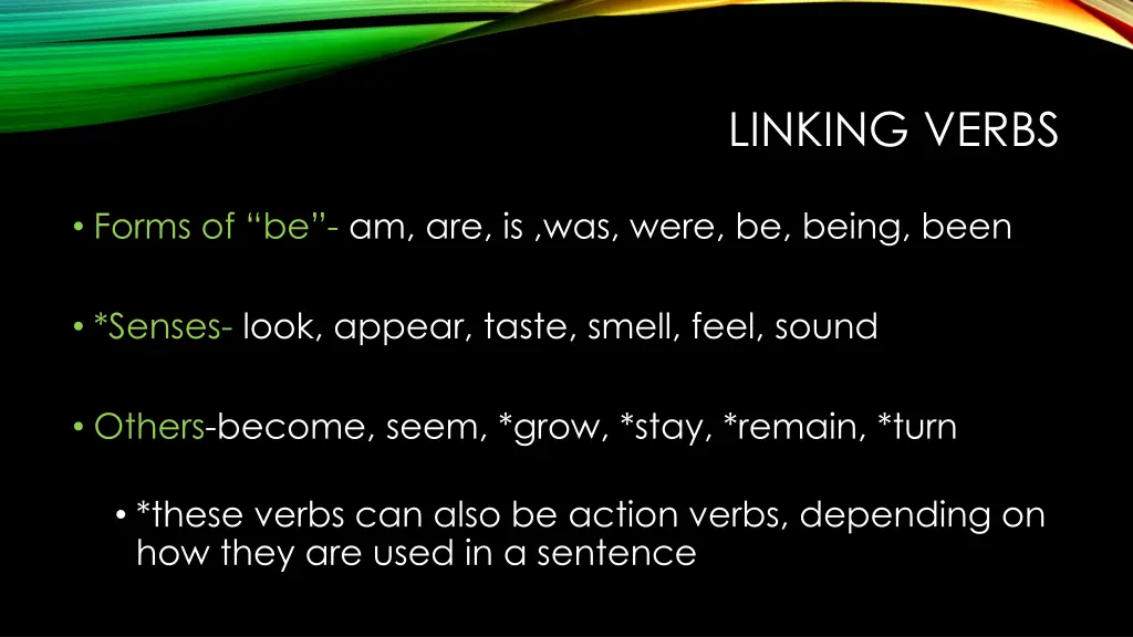 linking verbs 1